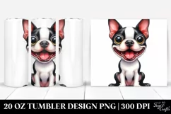 Crazy Boston Terrier Cartoon | 20 Oz Tumbler Product Image 1