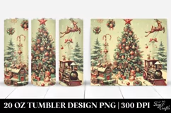 Retro Christmas Tree Clipart, Transparent 20 Oz Tumbler Product Image 1
