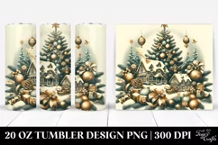 Retro Christmas Tree Clipart, Transparent 20 Oz Tumbler Product Image 1
