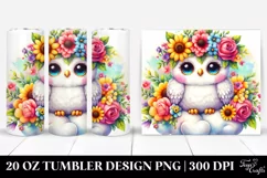 Cute Owl with Flower Crown 20 Oz Tumbler Product Image 1