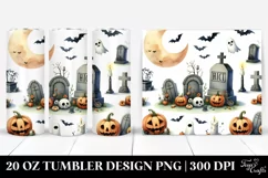 Simple Halloween Graveyard Clipart 20 Oz Tumbler Product Image 1