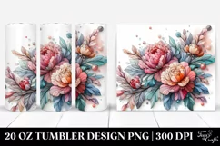 Abstract Stained Peony 20 Oz Tumbler Product Image 1