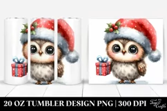 Baby Owl with Santa Hat 20 Oz Tumbler Product Image 1