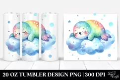 Colorful Sleeping Seal on Cloud | 20 Oz Tumbler Product Image 1