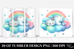 Colorful Sleeping Seal on Cloud | 20 Oz Tumbler Product Image 1