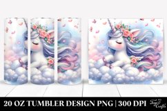Cute Baby Unicorn Surrounded by Petals | 20 Oz Tumbler Product Image 1