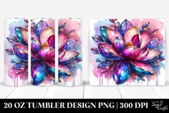 20 Oz Tumbler Sublimation | Glossy Magnolia | Watercolor Product Image 1
