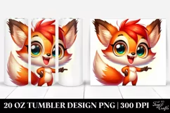 Colorful Baby Fox Cartoon | 20 Oz Tumbler Product Image 1