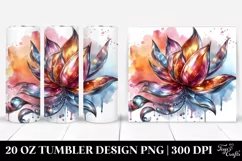 20 Oz Tumbler Sublimation | Shiny Magnolia | Watercolor Product Image 1