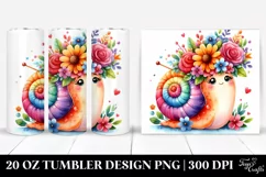 Cartoon-Style Snail with Flower Crown | 20 oz Tumbler Product Image 1