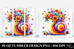 Cartoon-Style Snail with Flower Crown | 20 oz Tumbler Product Image 1
