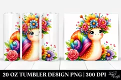Cartoon-Style Snail with Flower Crown | 20 oz Tumbler Product Image 1