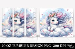 Cute Baby Unicorn with Spring Petals | 20 Oz Tumbler Product Image 1