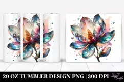 20 Oz Tumbler Sublimation | Shiny Magnolia | Watercolor Product Image 1