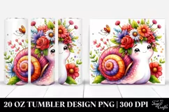 Cartoon-Style Snail with Flower Crown | 20 oz Tumbler Product Image 1