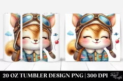Colorful Baby Squirrel in Aviator Suit | 20 Oz Tumbler Product Image 1