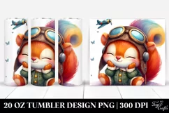 Colorful Baby Squirrel in Aviator Suit | 20 Oz Tumbler Product Image 1