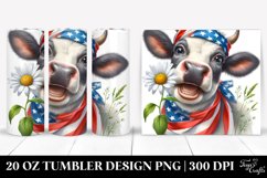 Colorful Cow Portrait with Daisy | 20 Oz Tumbler Product Image 1