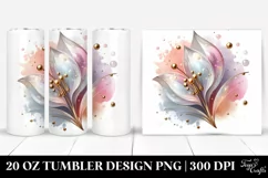 Abstract Glossy Snowdrop 20 Oz Tumbler Product Image 1
