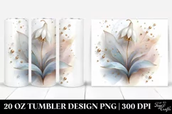 Abstract Glossy Snowdrop 20 Oz Tumbler Product Image 1