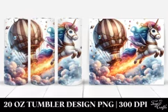 Cute Unicorn Diving from Meteor | 20 Oz Tumbler Product Image 1