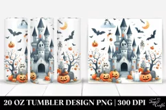 Simple Halloween Castle Clipart 20 Oz Tumbler Product Image 1
