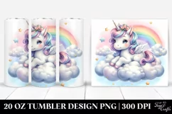 Cute Baby Unicorn on Cloud | 20 Oz Tumbler Product Image 1
