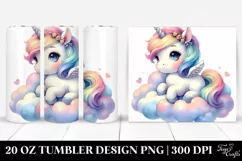 Cute Baby Unicorn on Cloud | 20 Oz Tumbler Product Image 1