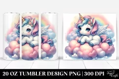 Cute Baby Unicorn on Cloud | 20 Oz Tumbler Product Image 1