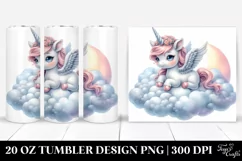Cute Baby Unicorn on Cloud | 20 Oz Tumbler Product Image 1