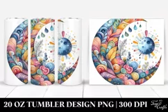 Colorful Moon Watercolor | 20 Oz Tumbler Product Image 1
