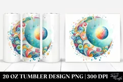 Colorful Moon Watercolor | 20 Oz Tumbler Product Image 1