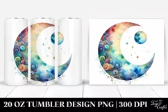 Colorful Moon Watercolor | 20 Oz Tumbler Product Image 1