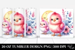 Cute Baby Chicken with Moon | 20 Oz Tumbler Product Image 1