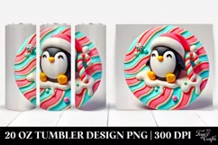 Pastel Marzipan Penguin with Candy Edges 20 Oz Tumbler Product Image 1