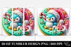 Pastel Marzipan Penguin with Candy Edges 20 Oz Tumbler Product Image 1