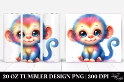 Colorful Baby Monkey Posed | 20 Oz Tumbler Product Image 1
