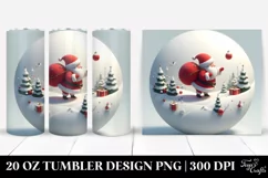 Simple Santa Round Image, Transparent 20 Oz Tumbler Product Image 1