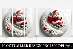 Simple Santa Round Image, Transparent 20 Oz Tumbler Product Image 1
