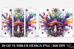 Vibrant Celestial Mushroom Clipart 20 Oz Tumbler Product Image 1