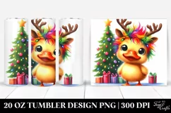 Expressive Duck with Reindeer Horns 20 Oz Tumbler Product Image 1