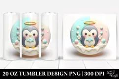 Pastel Marzipan Penguin with Candy Edges 20 Oz Tumbler Product Image 1
