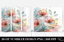 Abstract Stained Poppy 20 Oz Tumbler Product Image 1