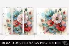 Abstract Stained Poppy 20 Oz Tumbler Product Image 1
