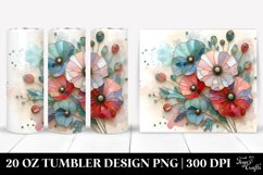 Abstract Stained Poppy 20 Oz Tumbler Product Image 1
