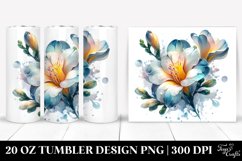 20 Oz Tumbler Sublimation | Glossy Freesia Watercolor Product Image 1