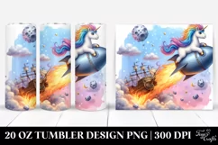 Cute Unicorn Diving from a Meteor | 20 Oz Tumbler Product Image 1