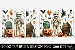 Simple Funny Halloween Clipart with Mummy's Tomb 20 Oz Product Image 1
