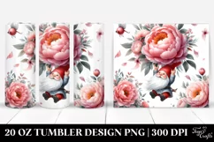 Cute Gnome with Peonies | 20 oz Tumbler Product Image 1