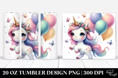 Cute Unicorn Balloons | 20 Oz Tumbler Product Image 1